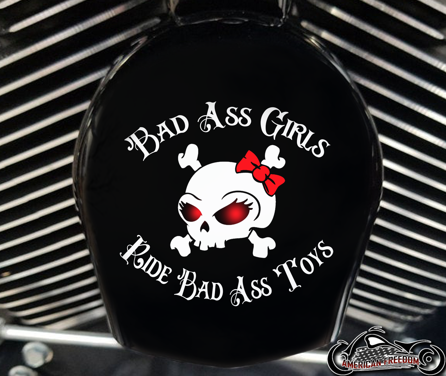 Custom Horn Cover - Bad Ass Girls Red
